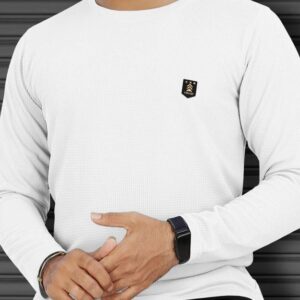 Men Solid Round Neck Polyester Blue T-Shirt